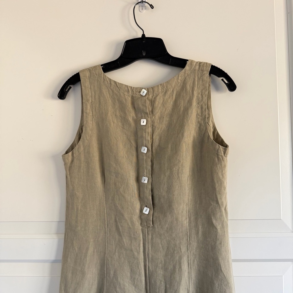 Cut Loose linen button back sleeveless midi dress 41527 - Picture 4 of 9